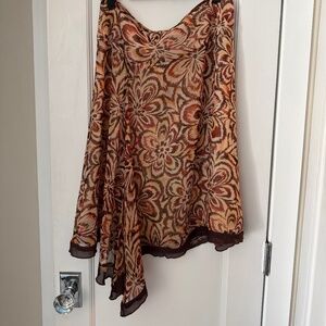 Worthington Floral Multicolored Sheer/Lined Skirt. Size 12.